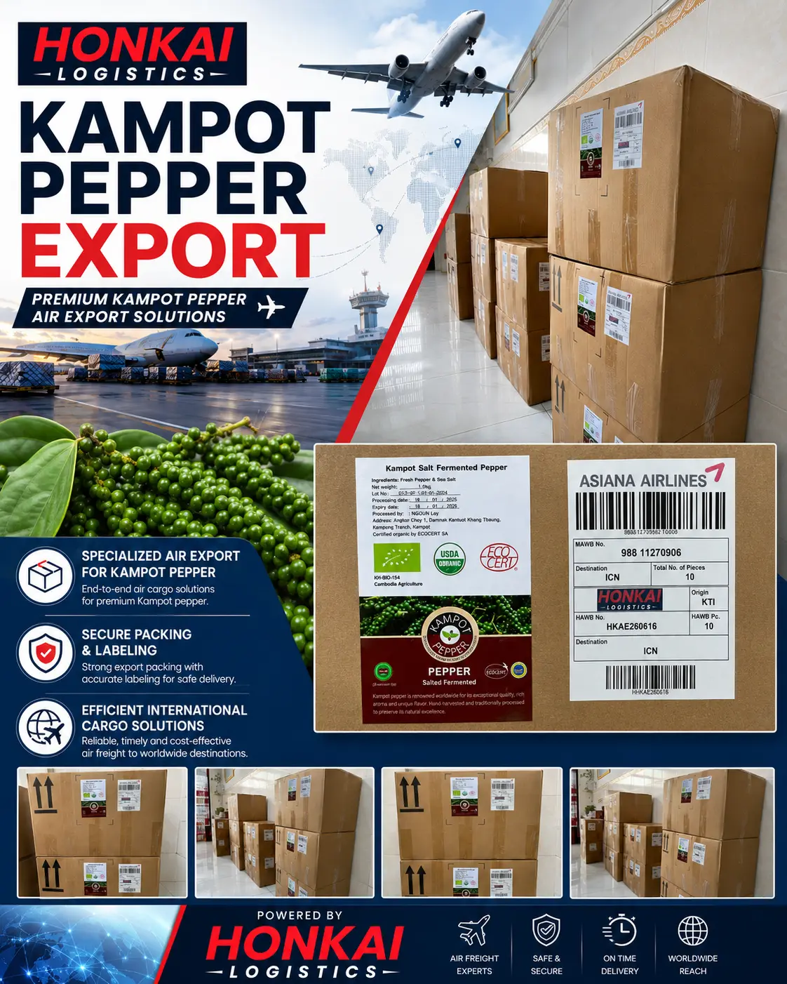 HONKAI Kampot pepper air export project