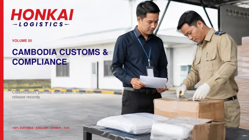 Customs officers inspecting cargo documents and packages