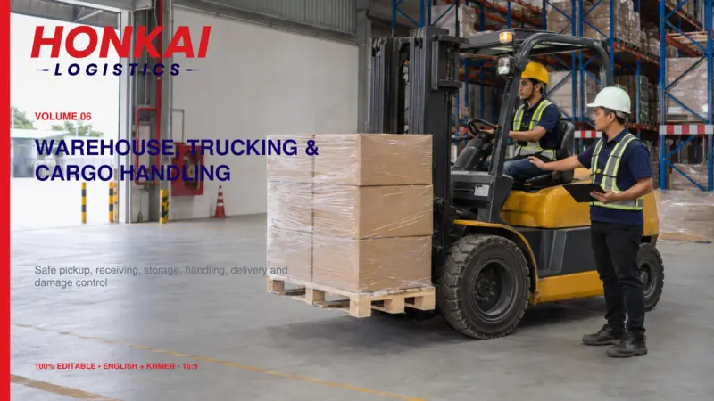 Warehouse operators handling palletized cargo
